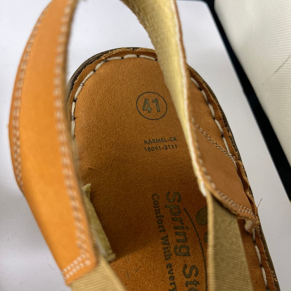 Spring Step Women's Sandals Size 41 9.5 10 Karmel in Camel Leather Wedge Turkey - Picture 3 of 6